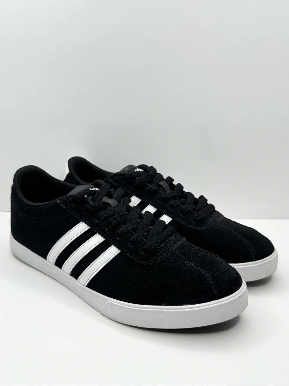 Adidas Courtset Black White Suede Sneakers Womens Size 9